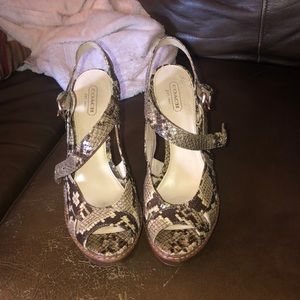 Coach platform strap heels